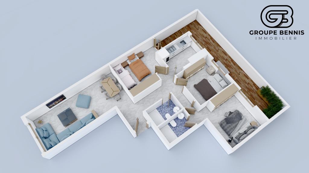 Plan 3D d'appartement moderne